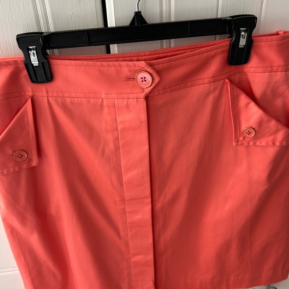 NWT Button-Front Coral Skirt by Anne Klein Design, Mid Knee Length - Picture 3 of 13